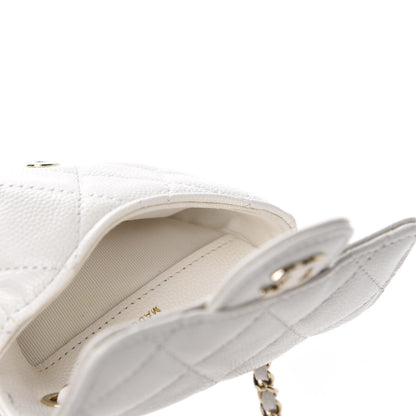 Chanel Caviar Quilted Flap Chain Waist Bag White 5 of 12