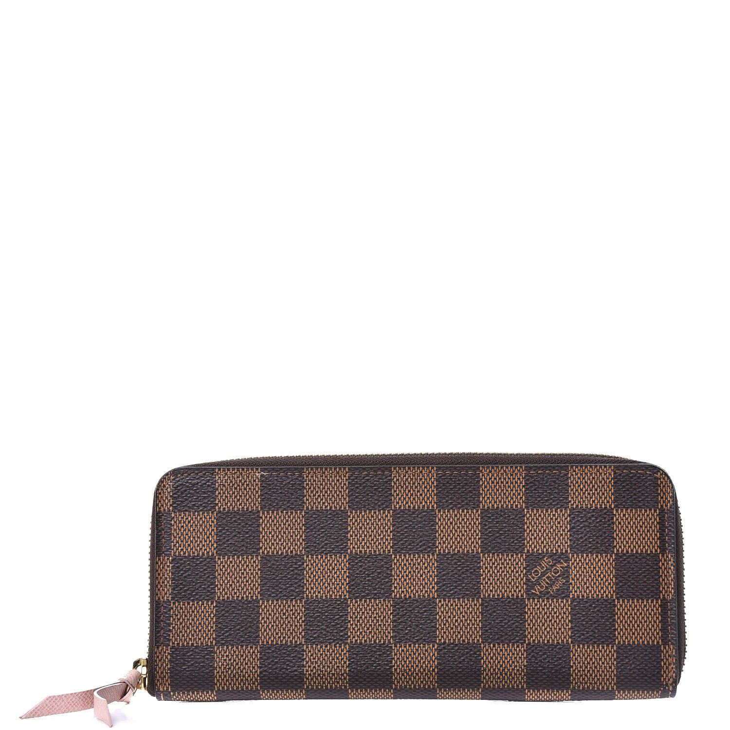 Louis Vuitton Damier Ebene Clemence Wallet Rose Ballerine 1 of 8