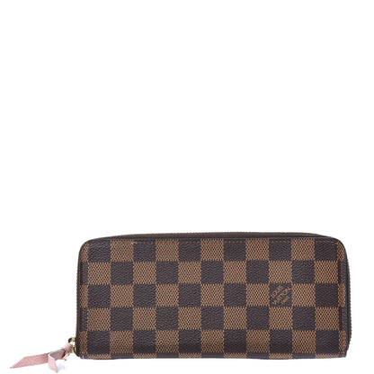 Louis Vuitton Damier Ebene Clemence Wallet Rose Ballerine 1 of 8