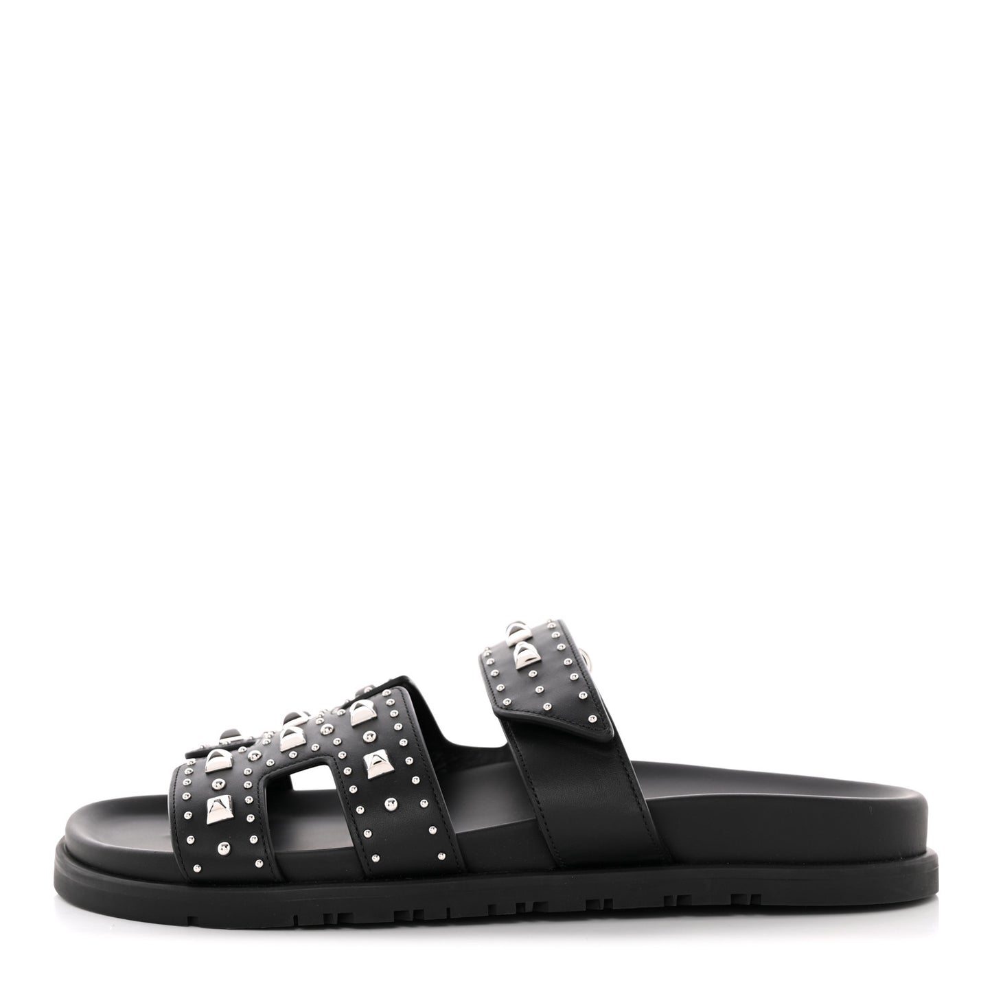 Calfskin Studded Womens Chypre Sandals 39.5 Black