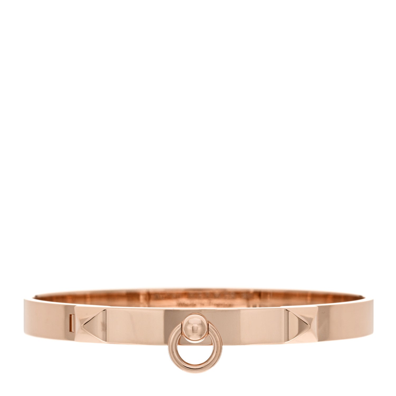 Hermes 18K Rose Gold PM Collier De Chien Bracelet SH 1 of 3