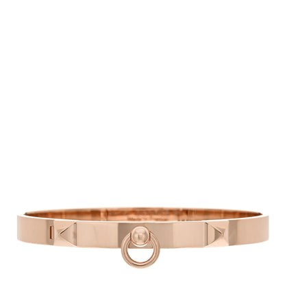 Hermes 18K Rose Gold PM Collier De Chien Bracelet SH 1 of 3