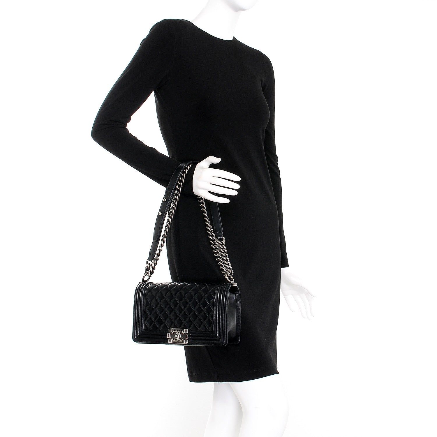 Chanel Lambskin Quilted Medium Boy Flap Black 3 of 9