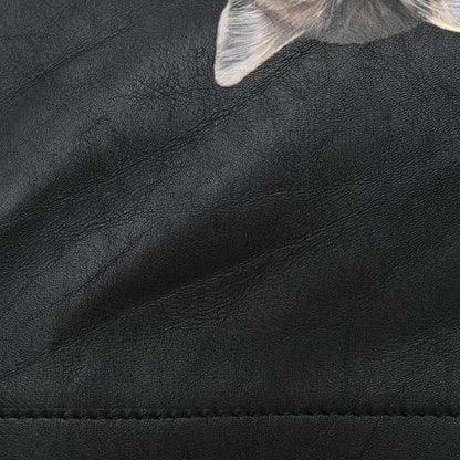 Balenciaga Calfskin Printed Kitten Plastic Bag Shopper S Black 10 of 13
