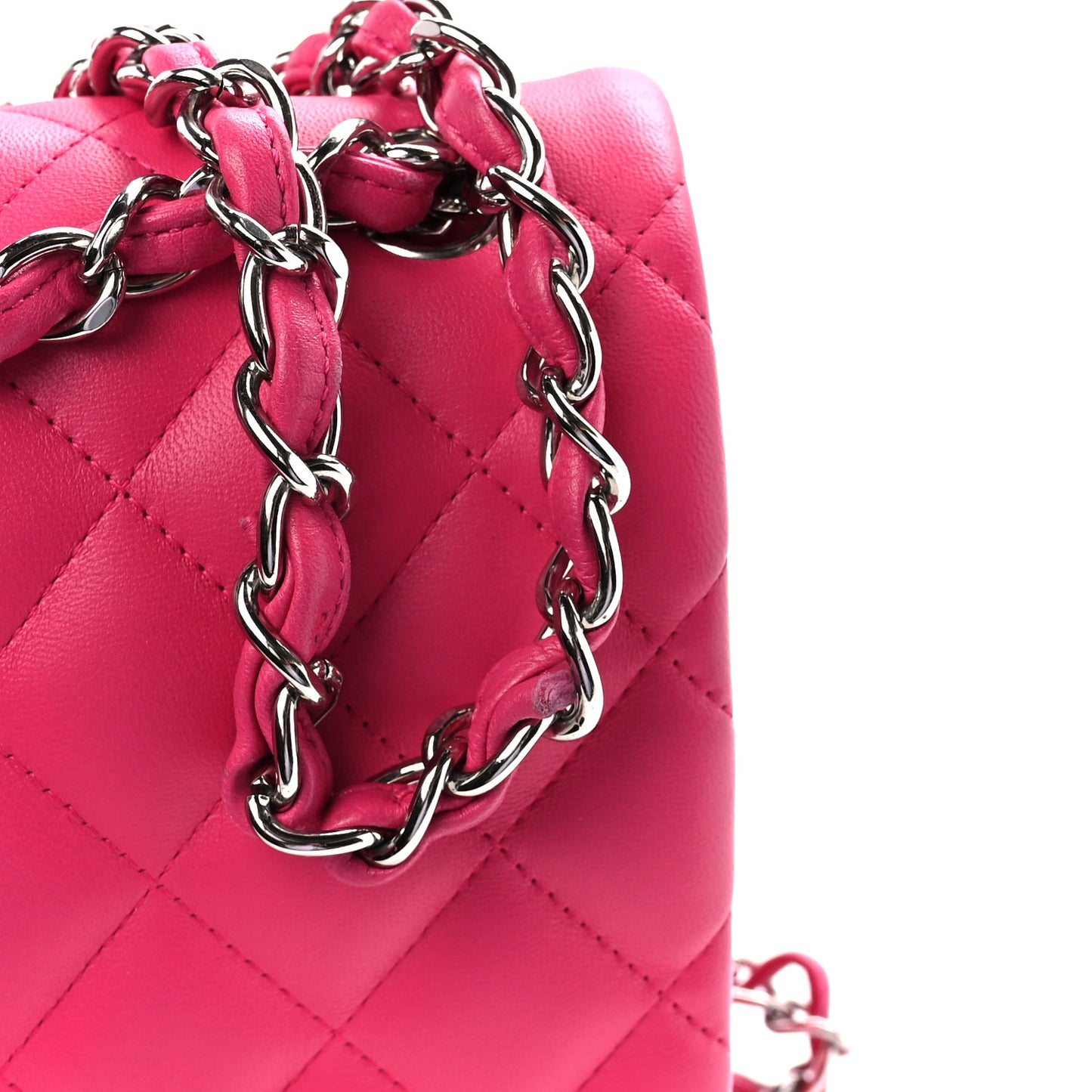 Lambskin Quilted Jumbo Double Flap Dark Pink