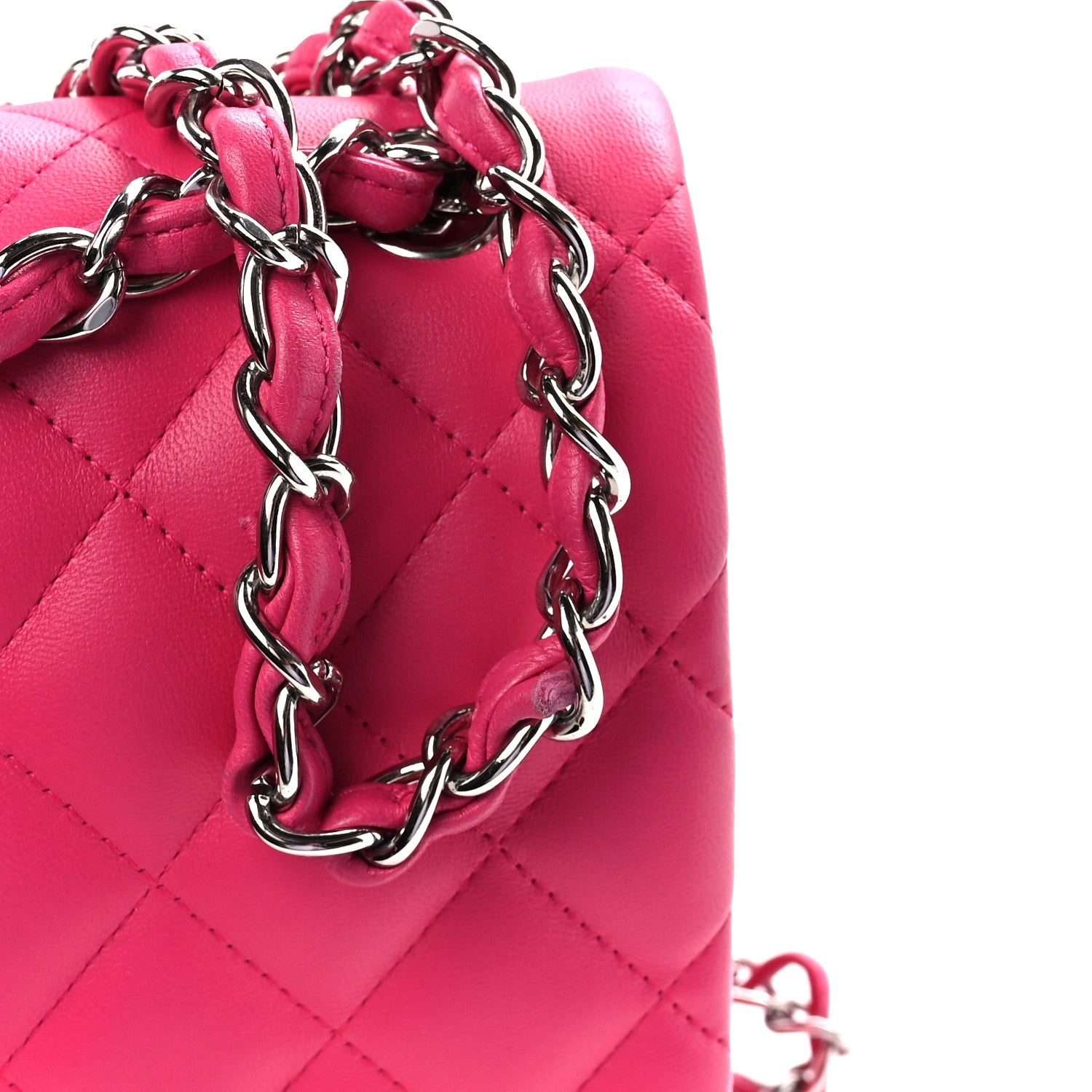Chanel Lambskin Quilted Jumbo Double Flap Dark Pink 12 of 15