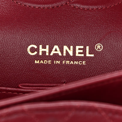 Chanel Lambskin Quilted Medium Double Flap Burgundy 8 of 10