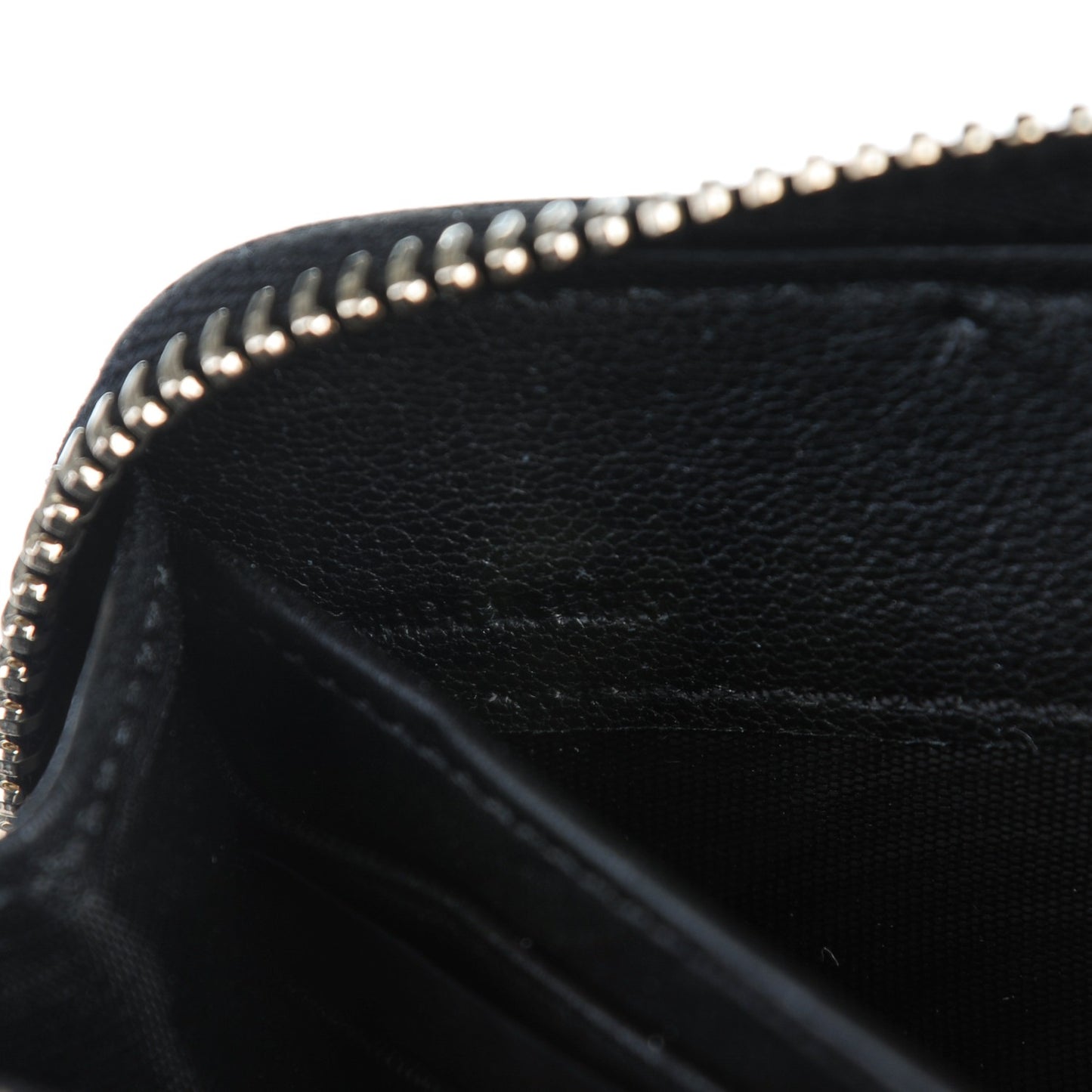 Calfskin Crocodile Embossed Pandora Zip Around Wallet Black