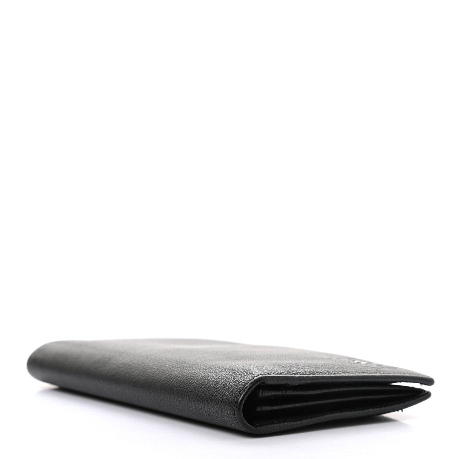Chanel Goatskin Camellia Embossed Yen Wallet Black 4 of 8