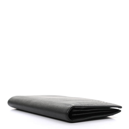 Chanel Goatskin Camellia Embossed Yen Wallet Black 4 of 8