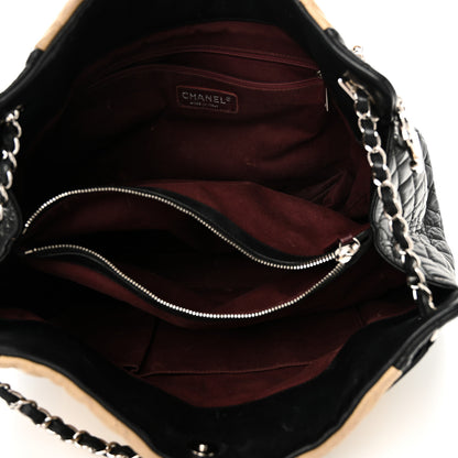 Chanel Lambskin Quilted Large CC Shopping Tote Black Rose Clair 9 of 27