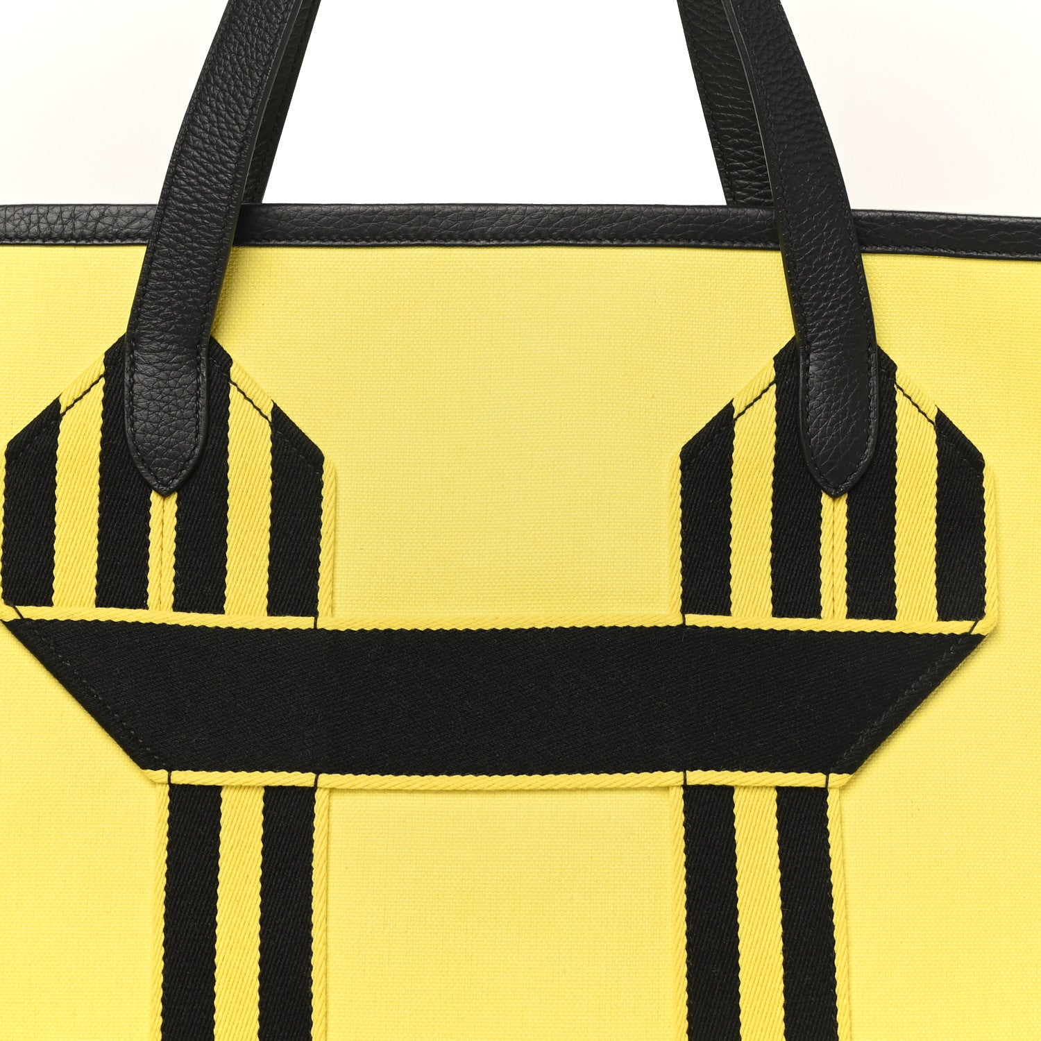 Hermes Militaire Canvas Taurillon Clemence  Wooly Wooly Pursangle MM Tote Jaune Black 8 of 10