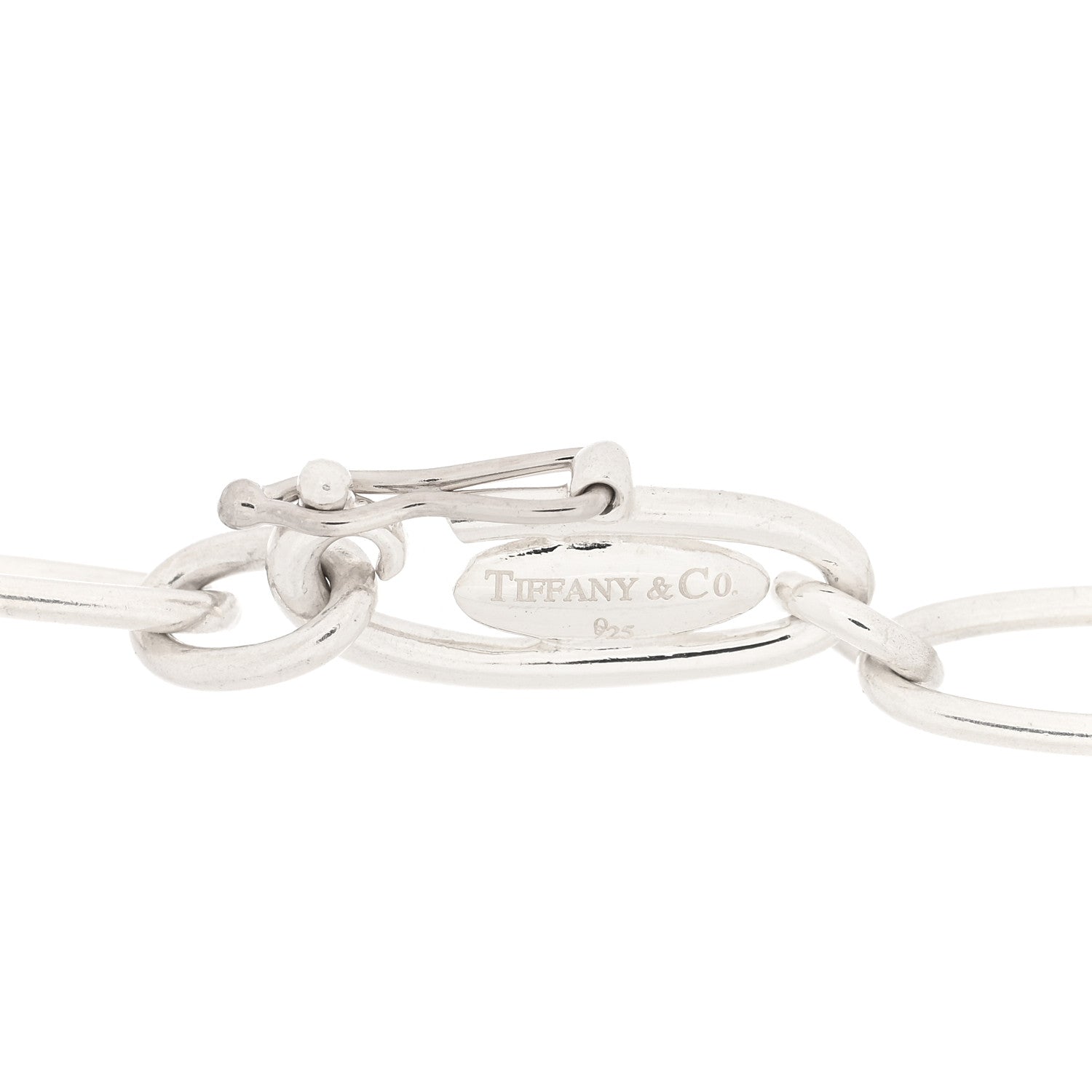 Tiffany Sterling Silver Elsa Peretti Open Heart Oval Link Charm Bracelet 3 of 3