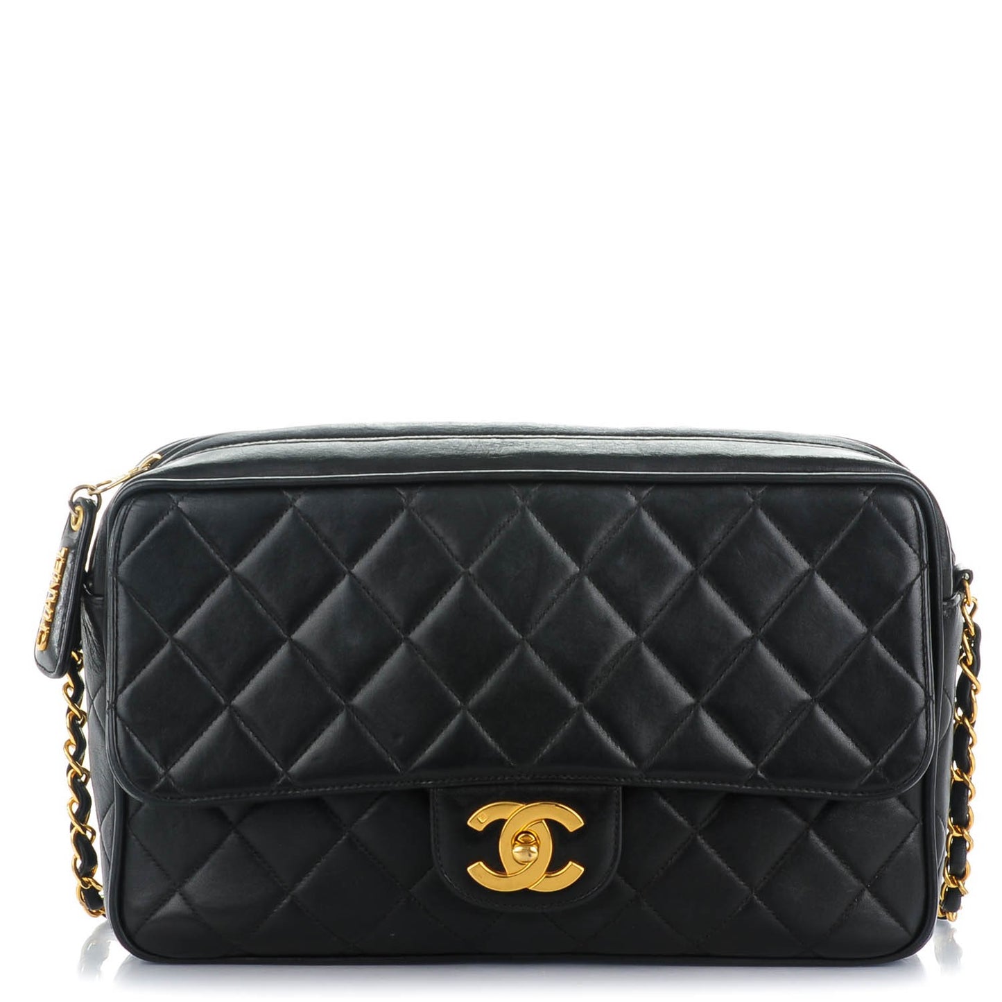Lambskin Quilted Camera Case Black