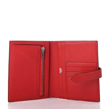 Hermes Chevre Mysore Bearn Compact Wallet Rouge Vif 5 of 8