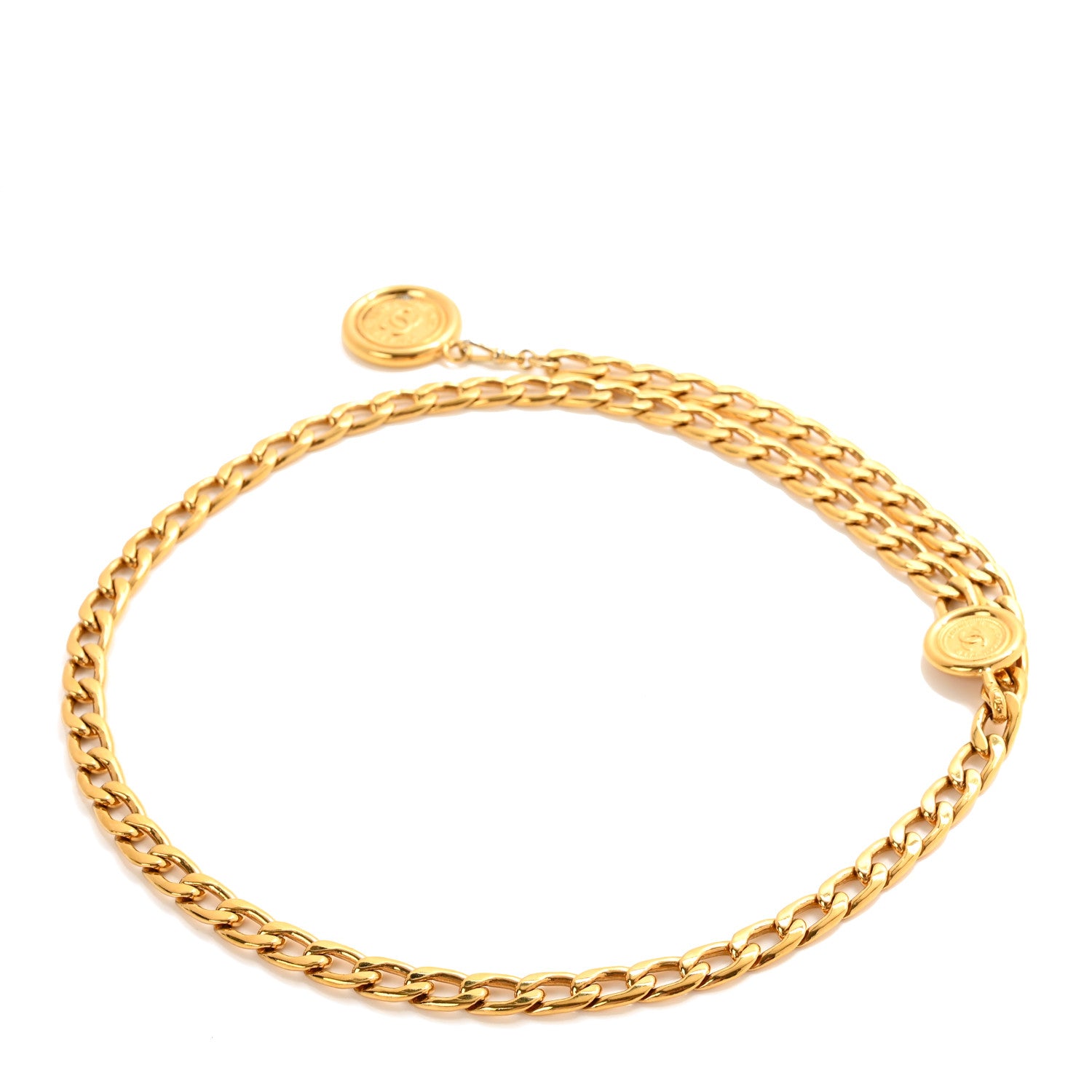 Chanel Metal Chain CC Medallion Belt Gold 2 of 4