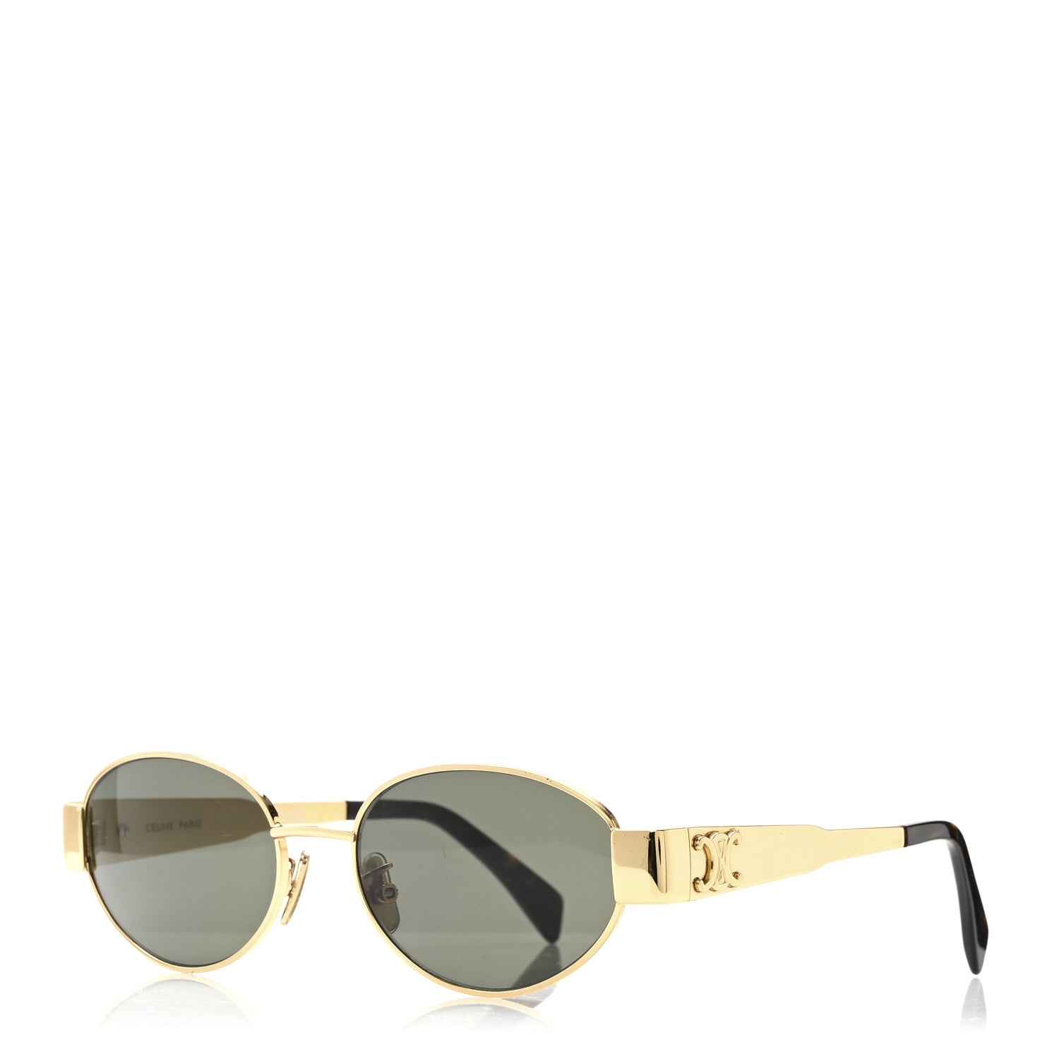 Celine Metal Triomphe 01 Sunglasses CL40235U Gold Green 1 of 6