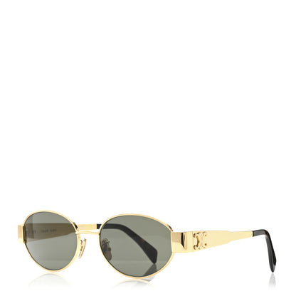 Celine Metal Triomphe 01 Sunglasses CL40235U Gold Green 1 of 6
