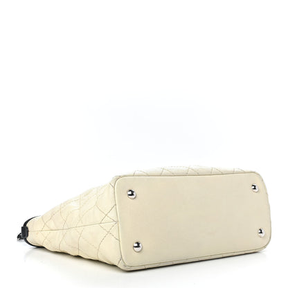 Chanel Grained Calfskin Quilted Small Daily Tote Dark White Black 4 of 8