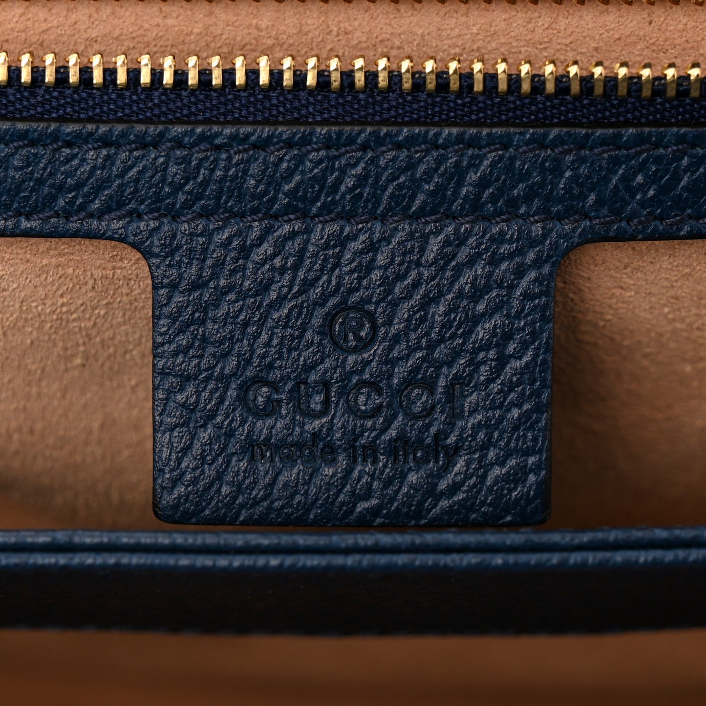 Textured Calfskin Web Medium Ophidia Chain Shoulder Bag Blue Agata