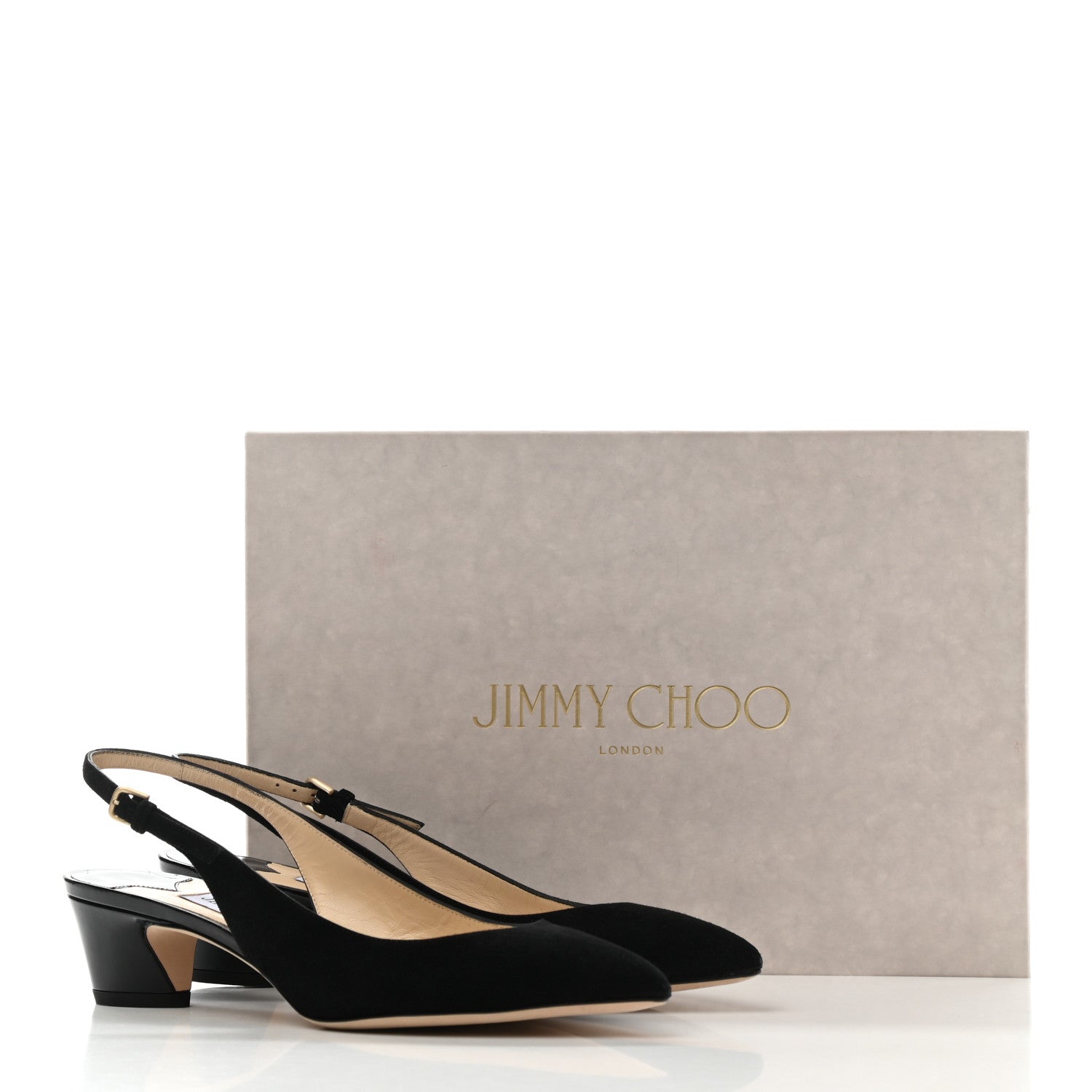 Jimmy Choo Suede Patent Slingback Gemma Pumps 37 Black 9 of 9
