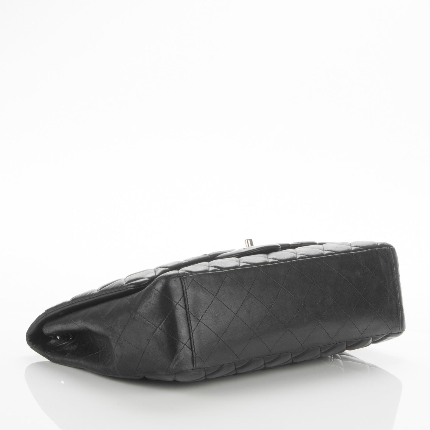 Lambskin Quilted Maxi Single Flap Black