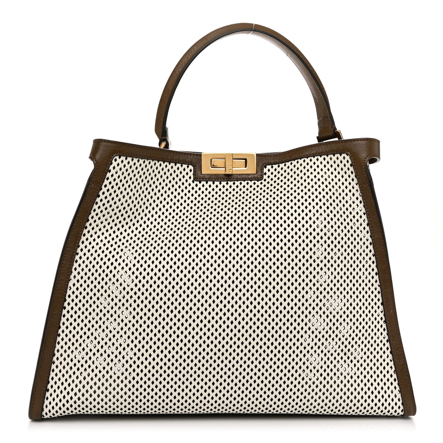 Vitello Liberty Glossy Lambskin Perforated Large Peekaboo X-Lite White Ice Rust Maya