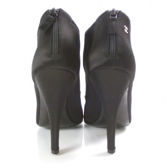 Chanel Satin Bow Boots 40 Black 3 of 7