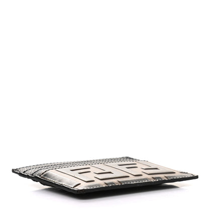 Fendi Vitello Cruise Bi-Color FF 1974 Embossed Card Holder Maya Black 4 of 8