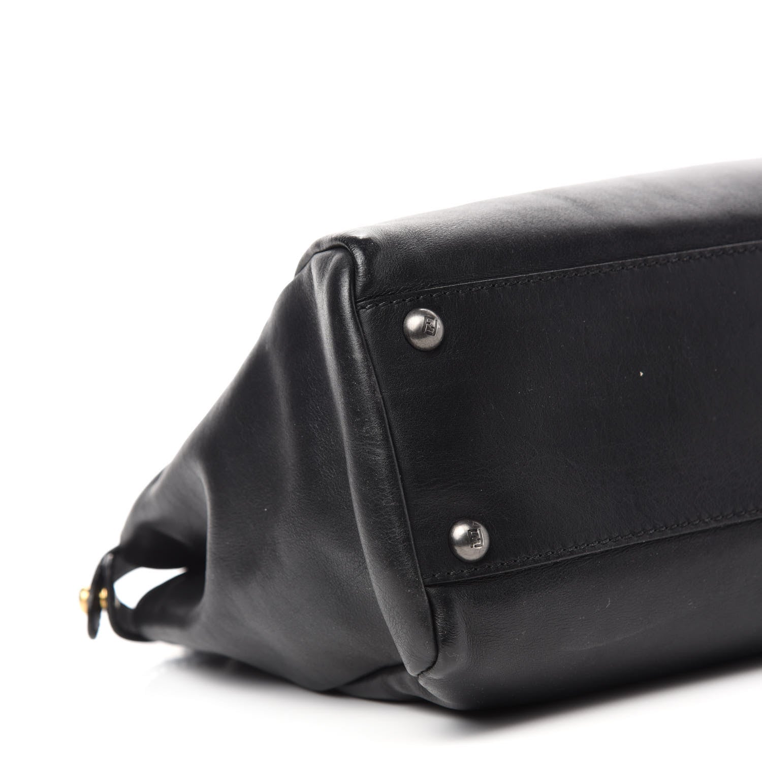 Fendi Vitello Suede Medium Peekaboo Iconic Satchel Black 7 of 12