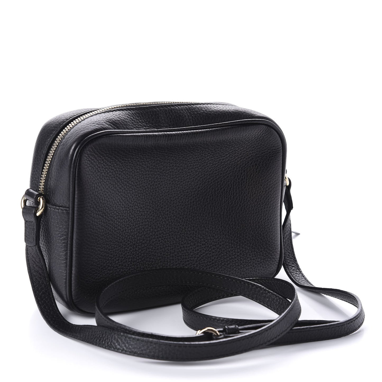 Pebbled Calfskin Small Soho Disco Bag Black