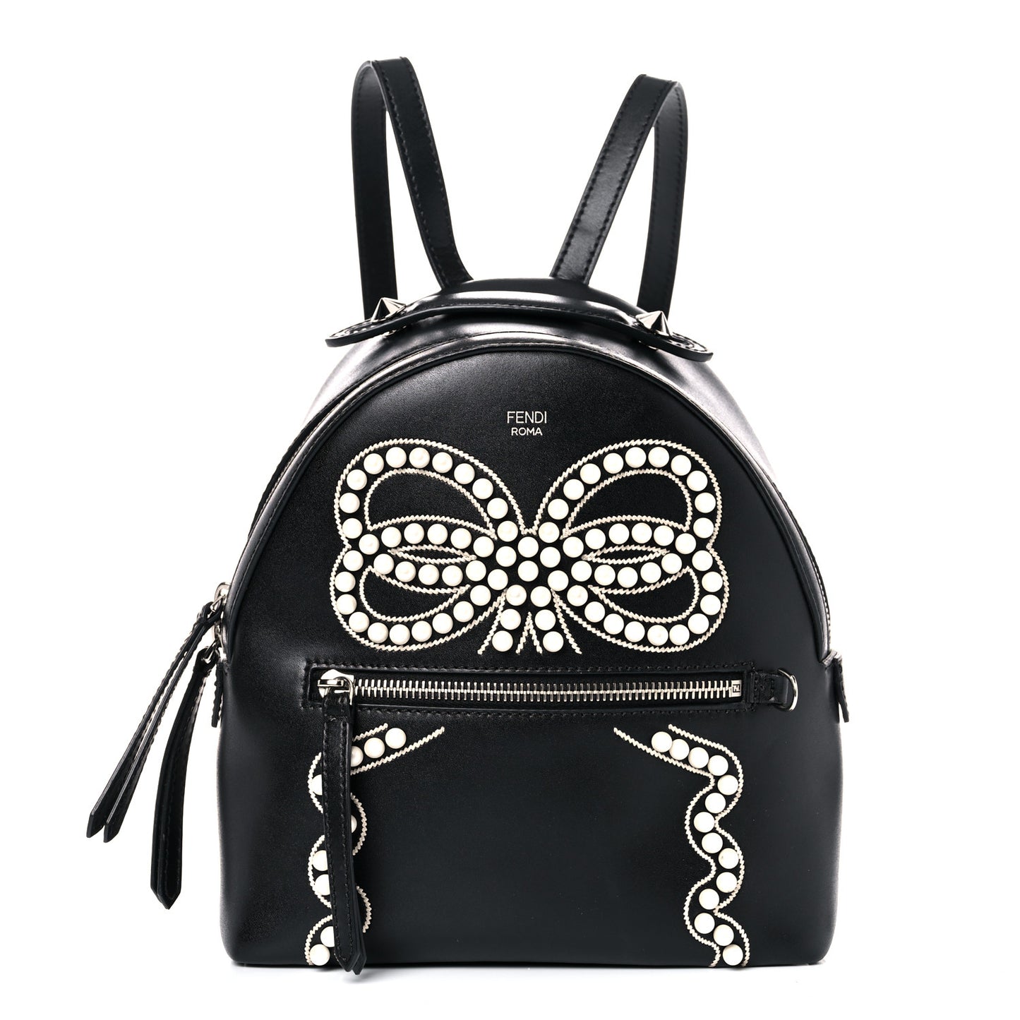 Vitello Liberty Pearl Romantic Bow Mini Backpack Black