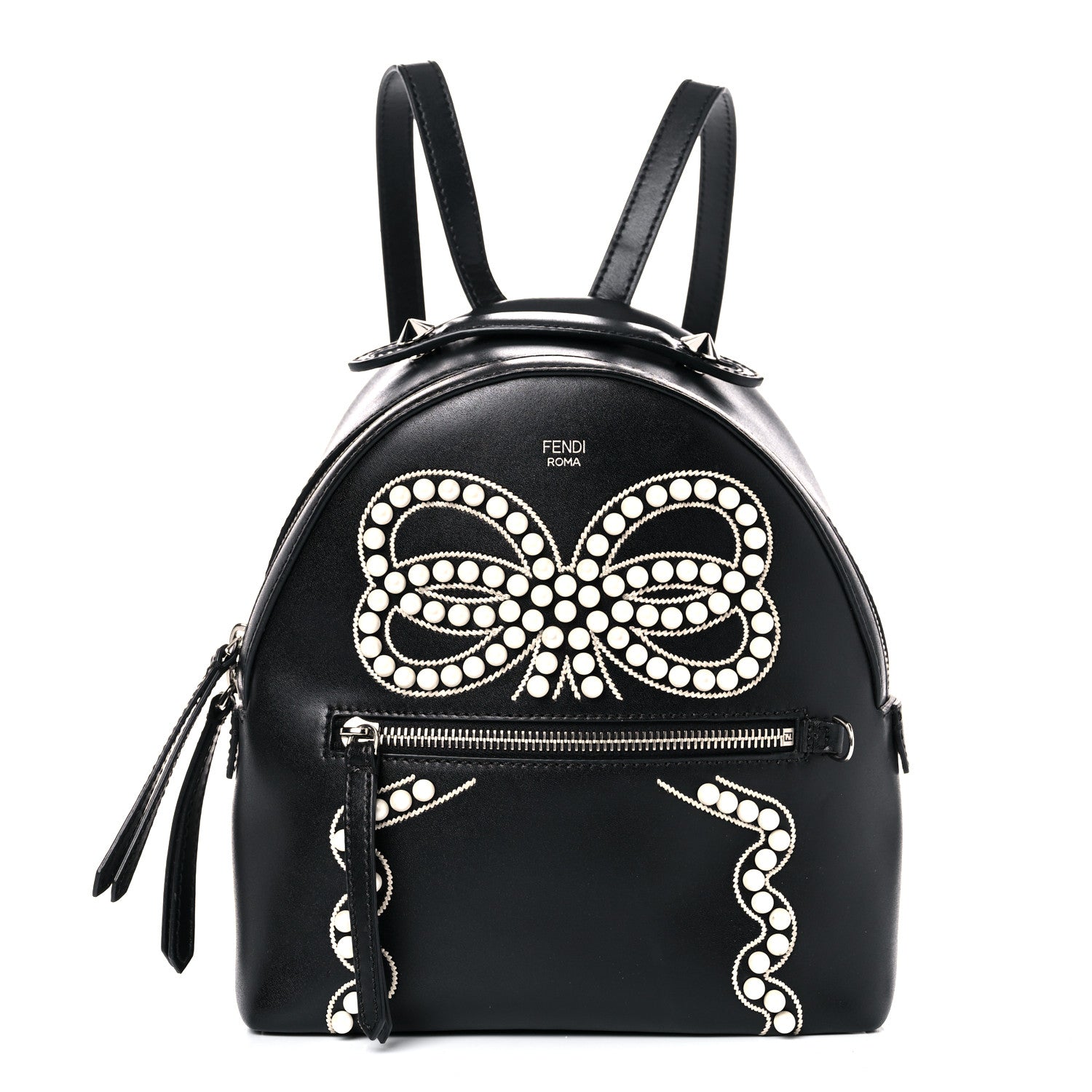 Fendi Vitello Liberty Pearl Romantic Bow Mini Backpack Black 1 of 13