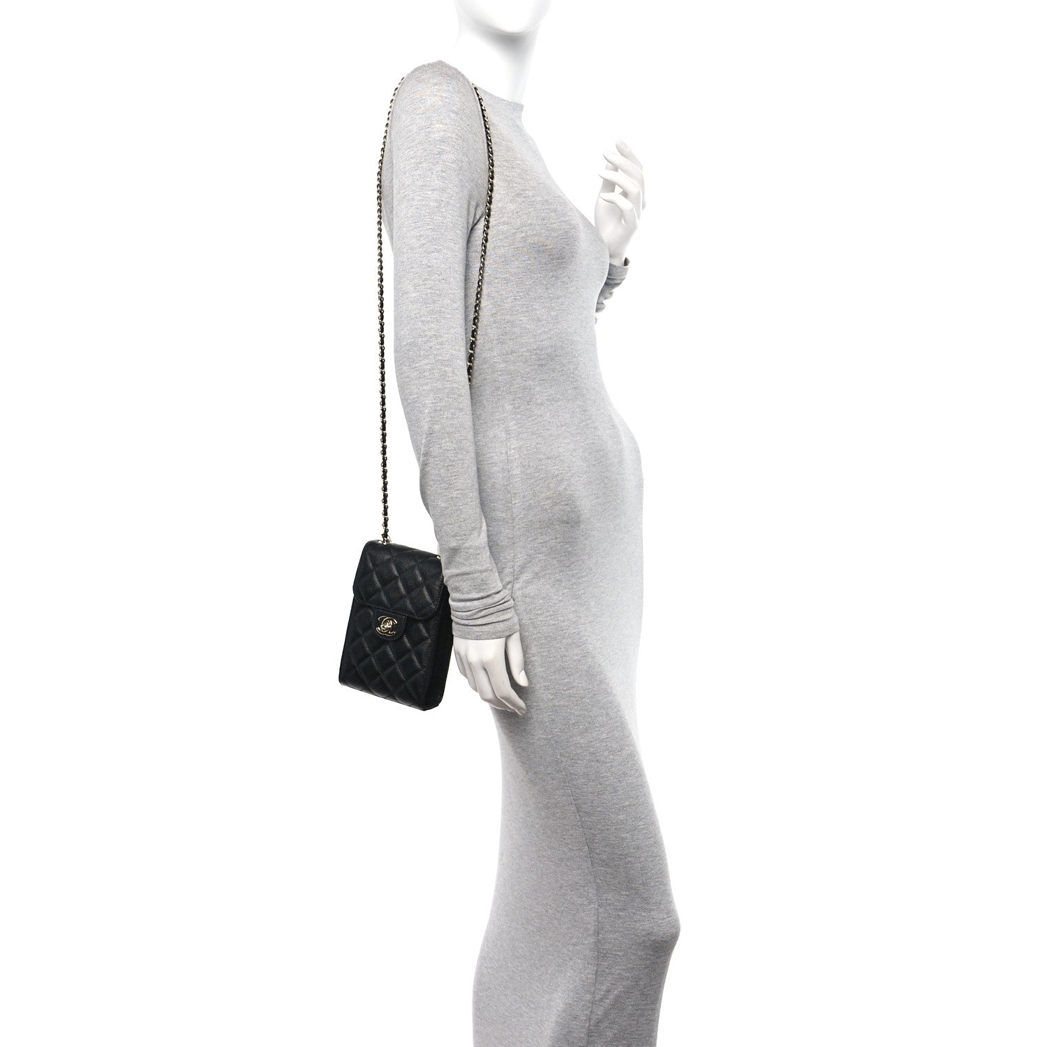 Chanel Caviar Quilted Classic Phone Holder Black 2 of 11