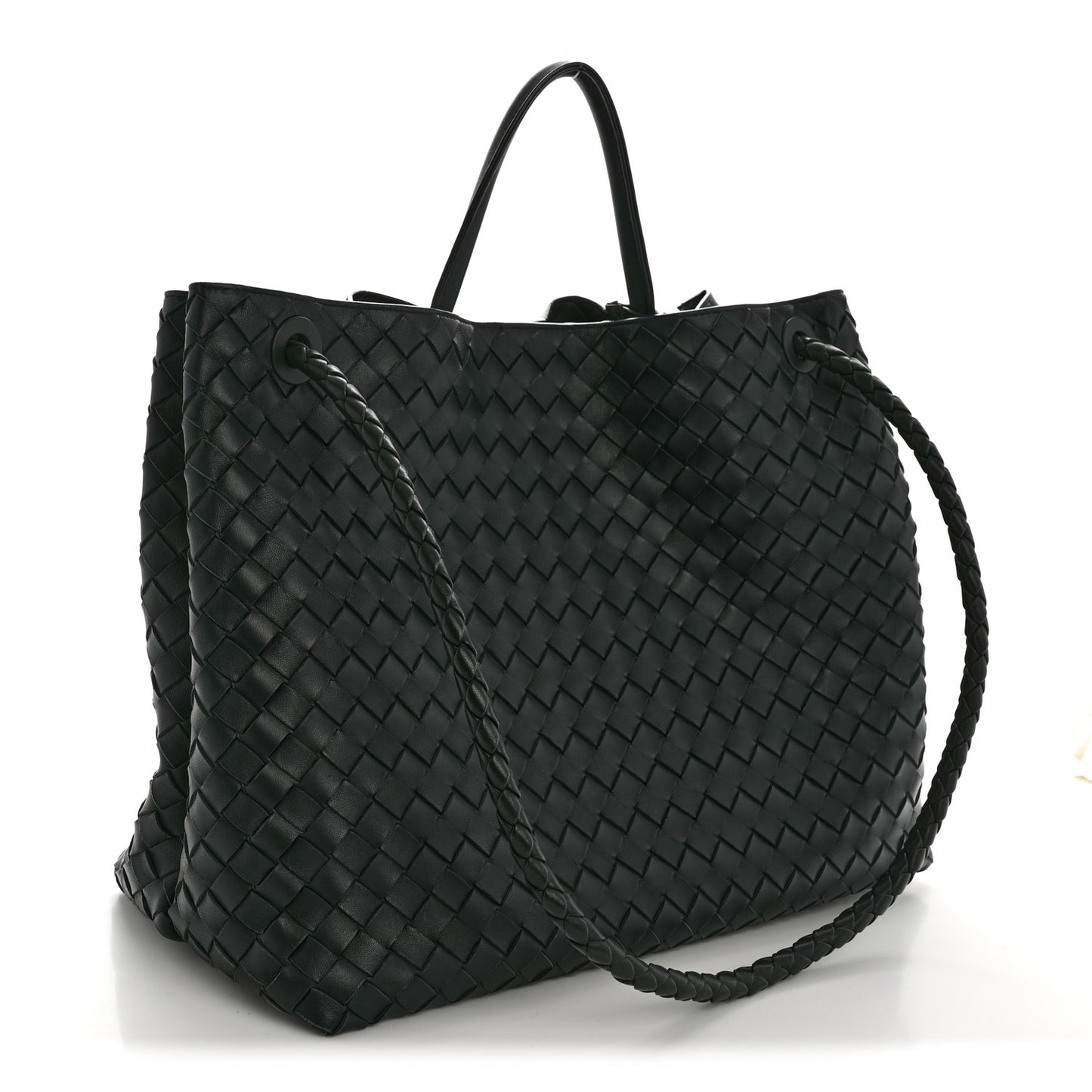 Nappa Intrecciato Large Andiamo Shoulder Bag Inkwell