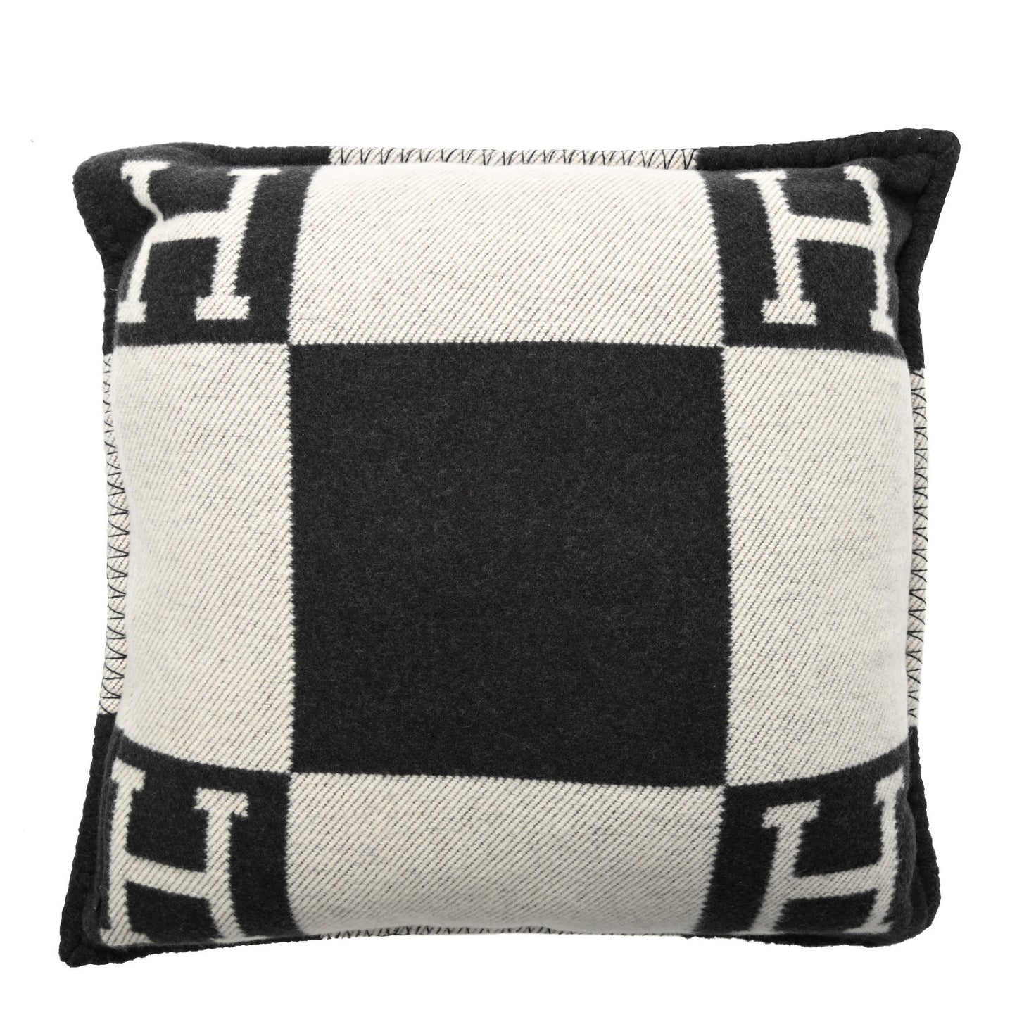 Wool Cashmere Avalon Pillow PM Ecru Gris Fonce