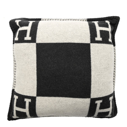Hermes Wool Cashmere Avalon Pillow PM Ecru Gris Fonce 2 of 3
