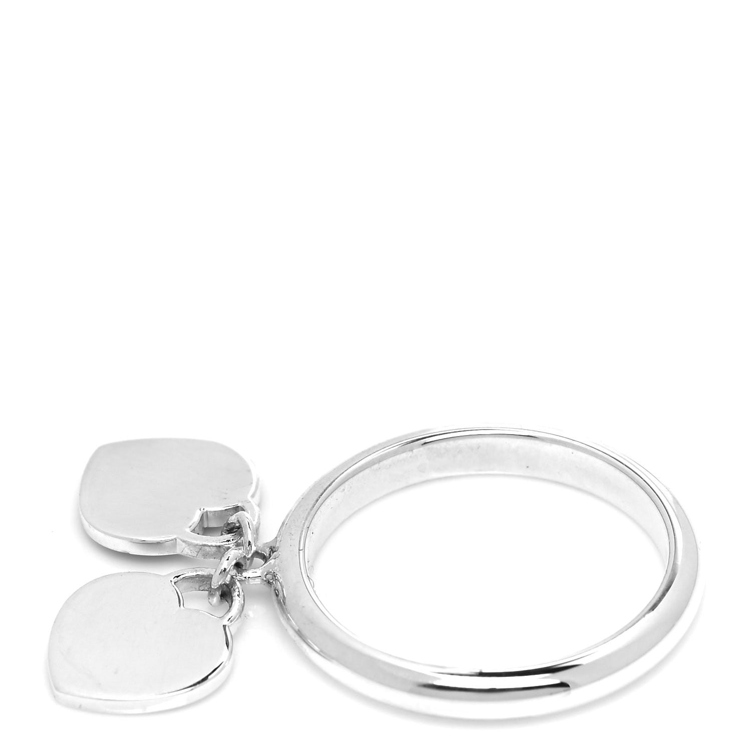 Tiffany Sterling Silver Enamel Return to Tiffany Double Heart Ring Blue 58 8.5 5 of 6