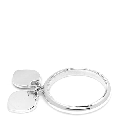 Tiffany Sterling Silver Enamel Return to Tiffany Double Heart Ring Blue 58 8.5 5 of 6