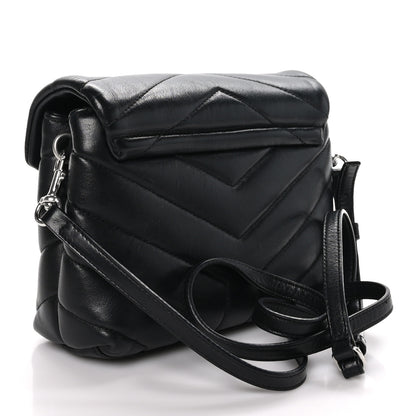 Saint Laurent Calfskin Y Quilted Monogram Toy Loulou Crossbody Bag Black 3 of 9