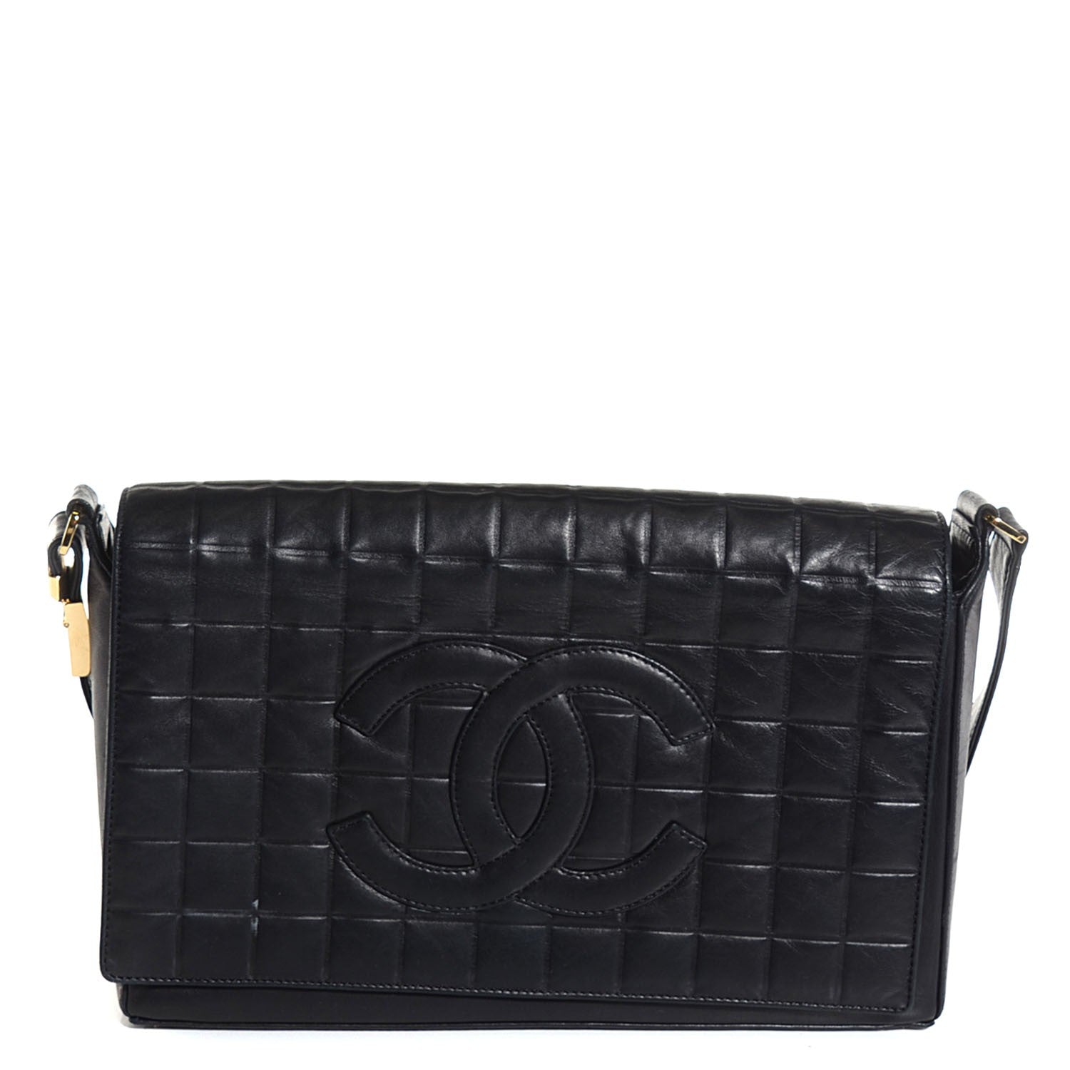 Chanel Lambskin Quilted Chocolate Bar CC Flap Black 1 of 8