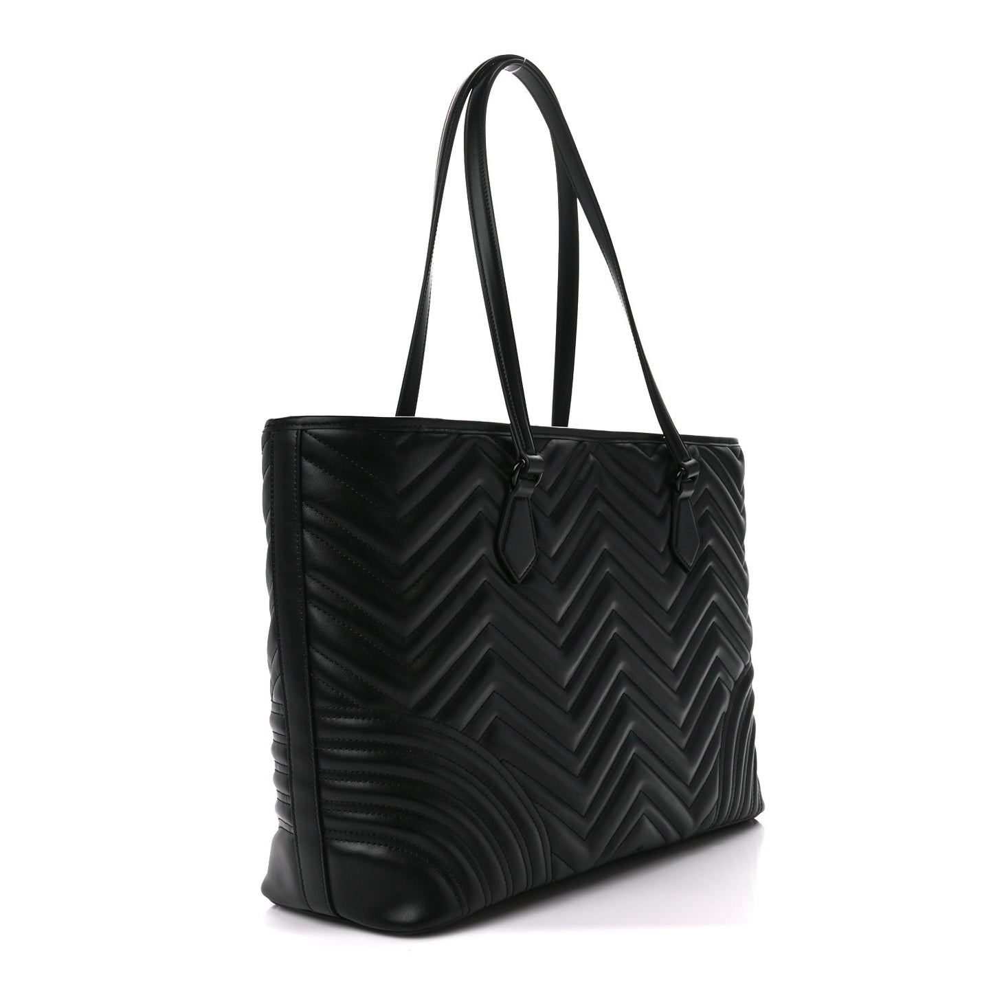 Calfskin Matelasse Monochrome Large GG Marmont Tote Bag Black