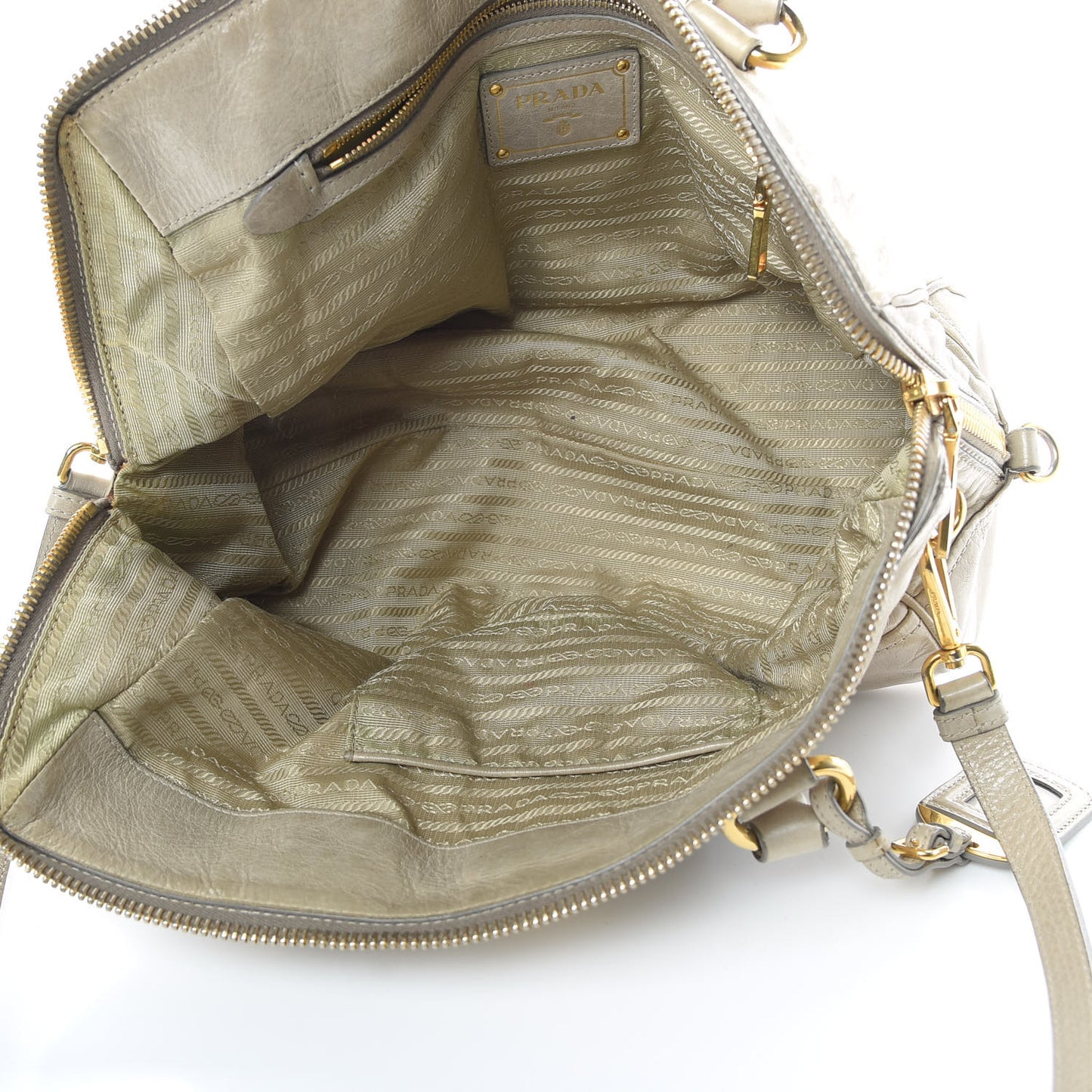 Vitello Shine Shopping Satchel Cammeo
