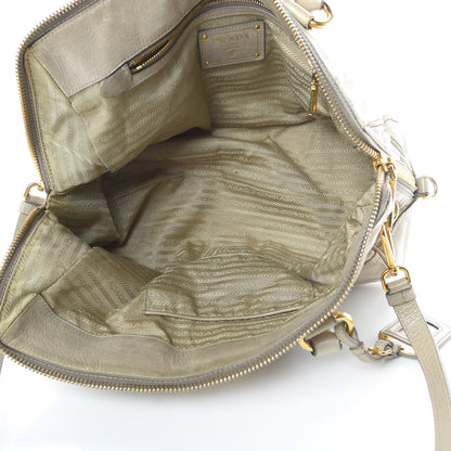 Prada Vitello Shine Shopping Satchel Cammeo 5 of 17