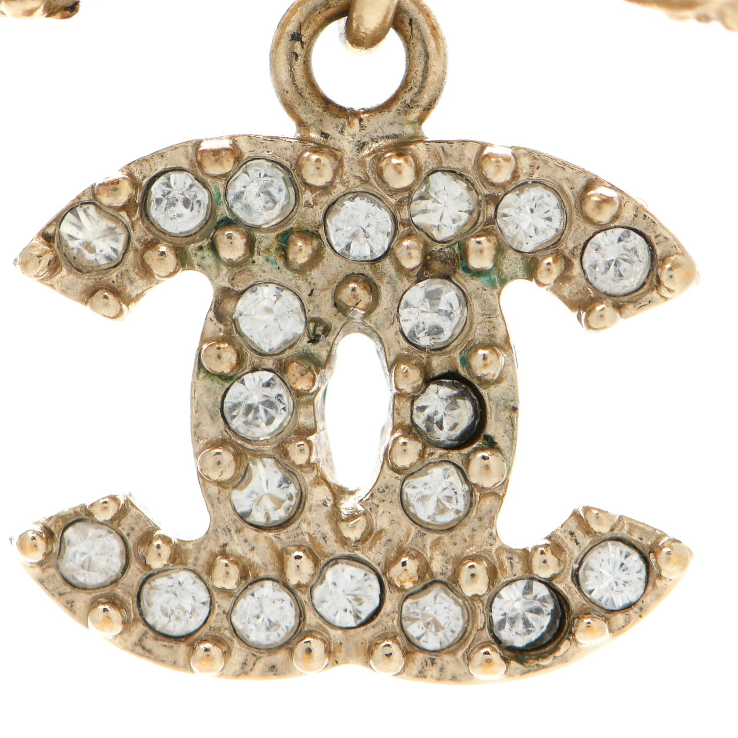 Crystal CC Bow Drop Earrings Gold