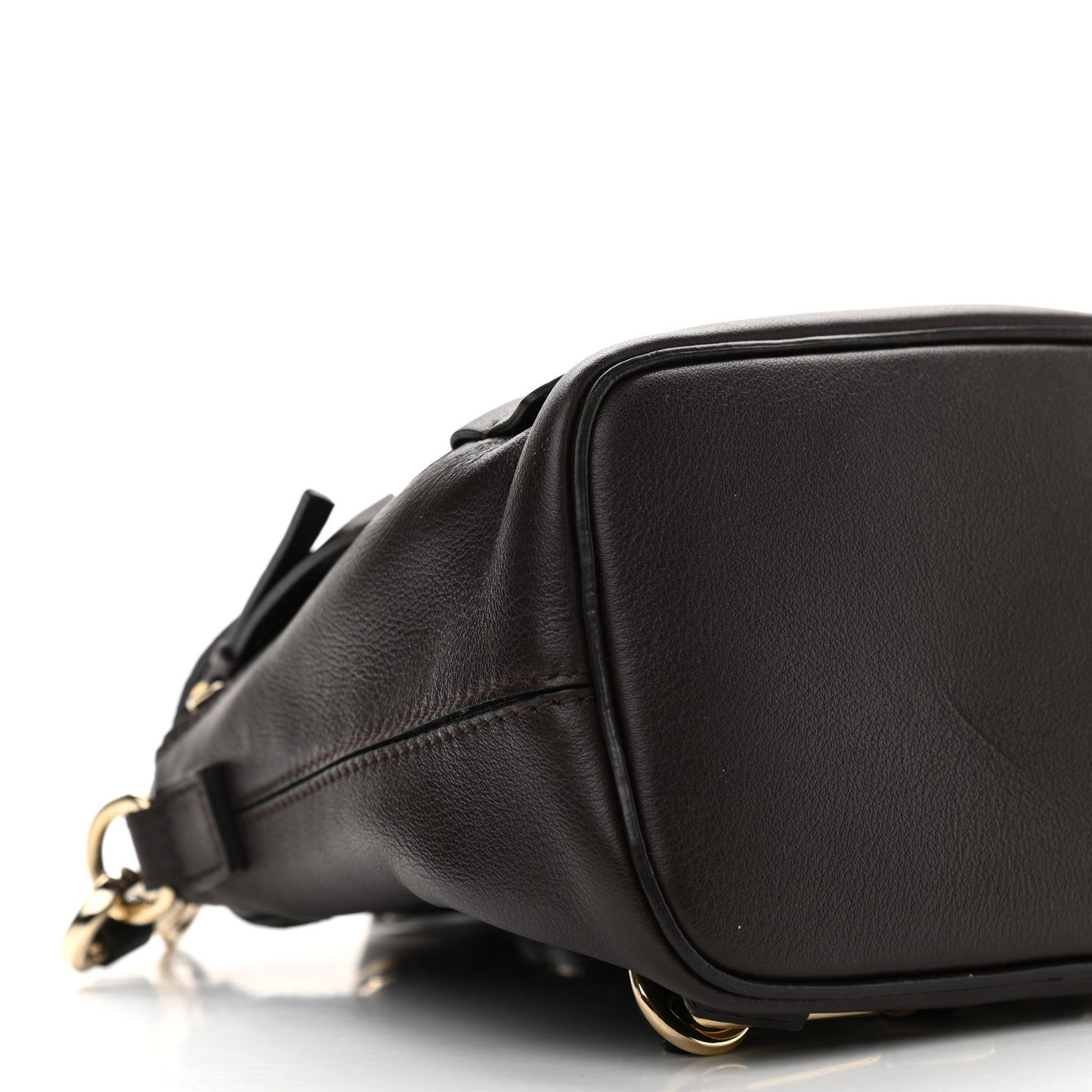 Suede Calfskin Mini Faye Backpack Carbon Brown