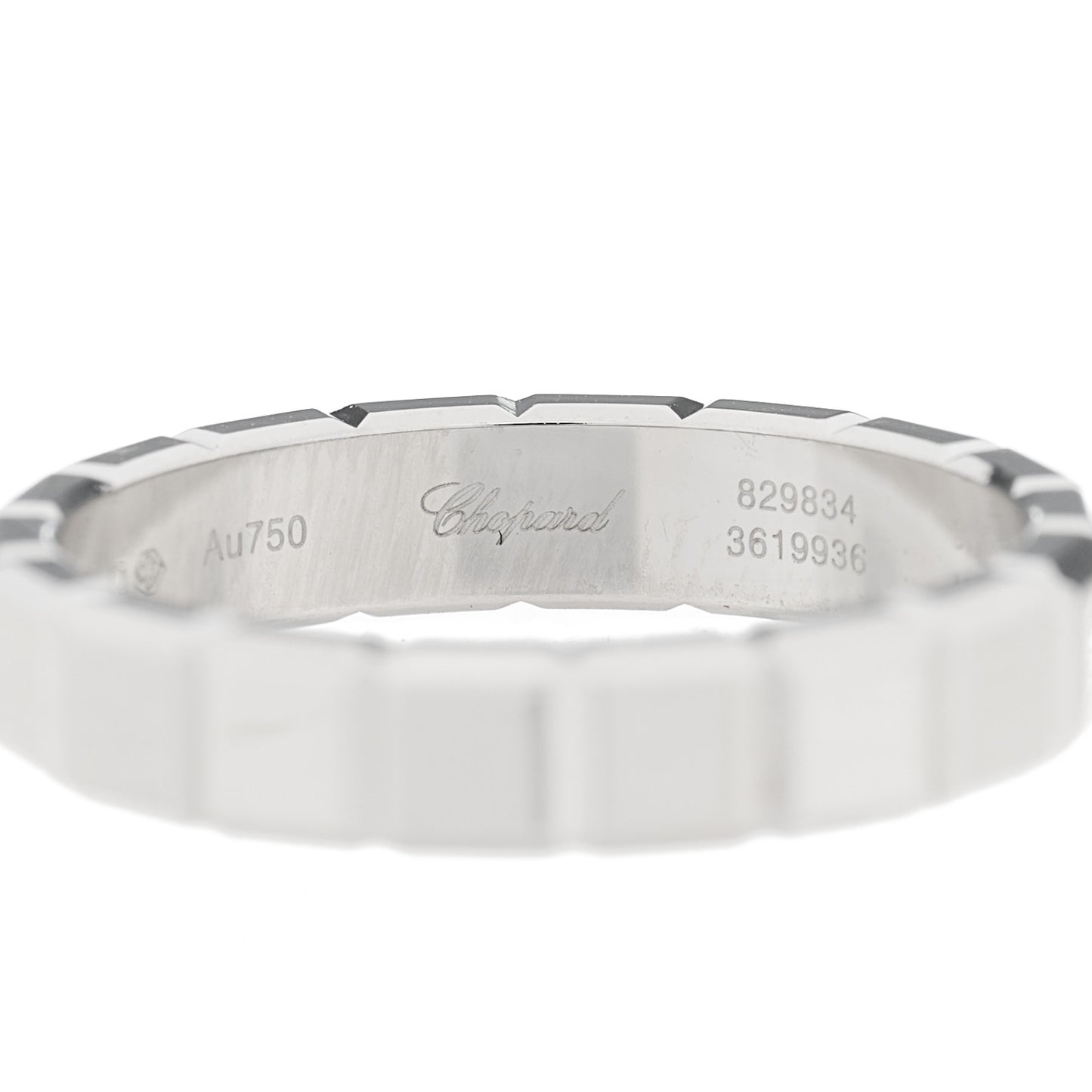 18K White Gold Ice Cube Band Ring 55 7.25