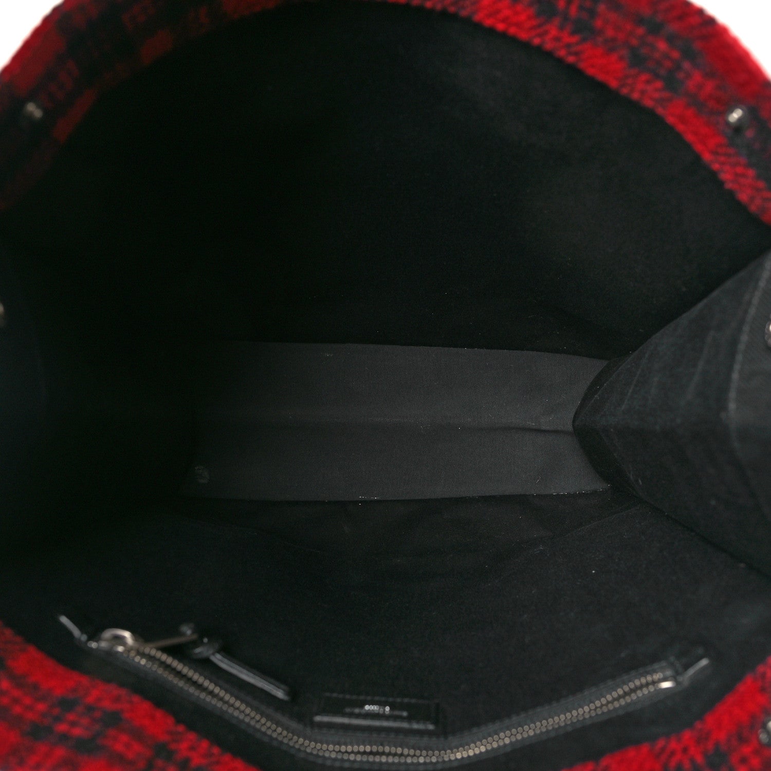 Saint Laurent Wool Tartan Rive Gauche Noe Tote Red Black 5 of 10
