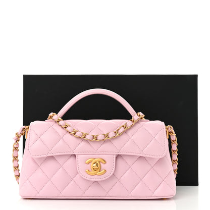 Chanel Lambskin Quilted Mini Flap Top Handle Bag Light Pink 10 of 10