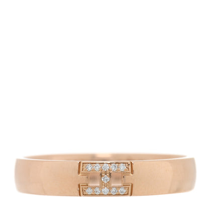 Hermes 18K Rose Gold Diamond Ever Herakles Wedding Band Ring 52 6 1 of 5